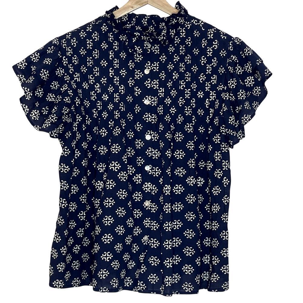 SOHANA FLUTTER TOP BUTTONED BACK SIZE‎ L INDIGO